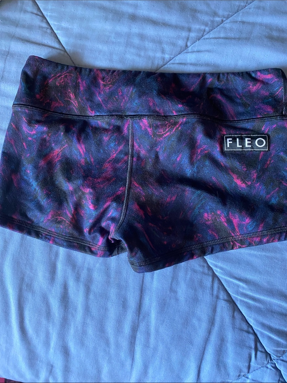 FLEO Women's Purple & Pink Marble Booty Shorts